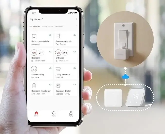 SwitchBot Smart Switch Button Pusher - Bluetooth Fingerbot for Rocker Switch/One-Way Button