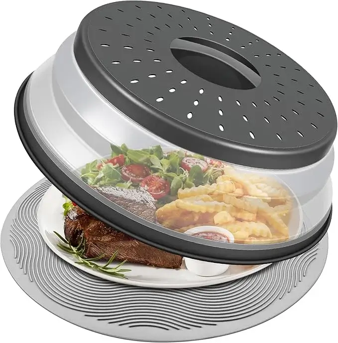 Microwave Food Cover & Collapsible Silicone Mat