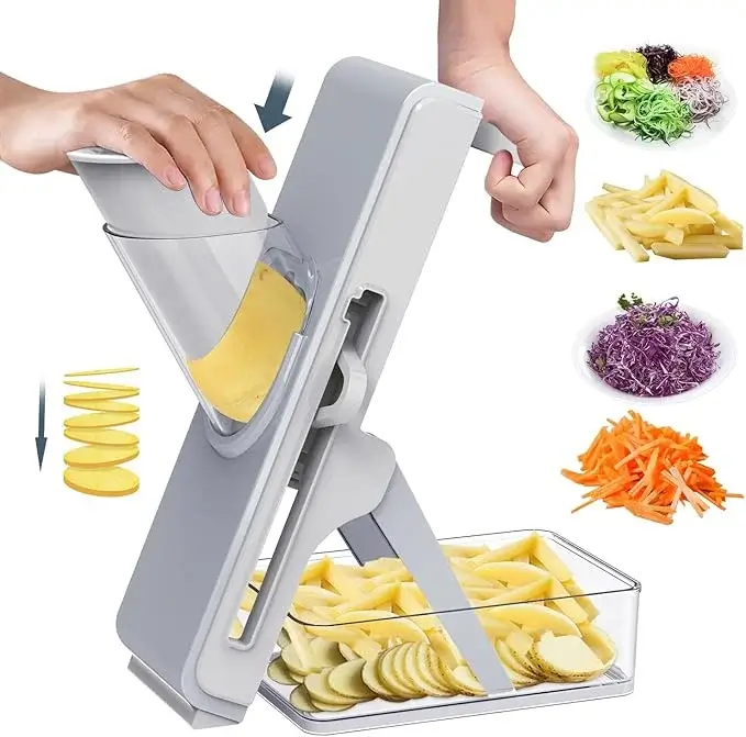 Upgrade Safe Mandoline Slicer for Kitchen - Multifunctional Vegetable Salad Chopper